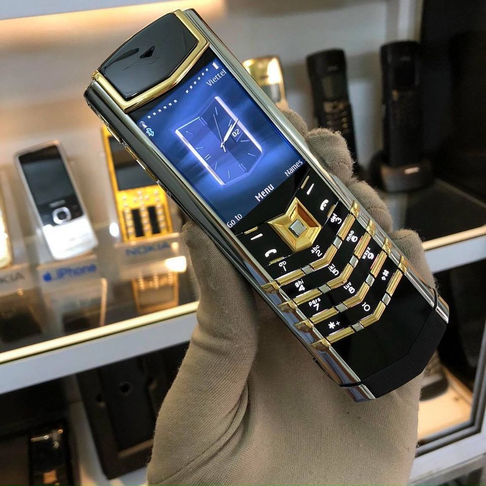 Vertu Signature S Thép Điểm Vàng Chính Hãng